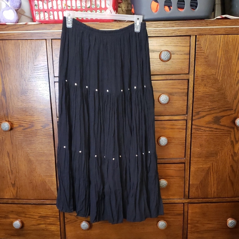 Unbranded Chic Black Maxi Skirt with Embellishments